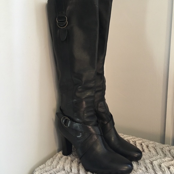 💕Cole Haan KneeHigh Block Leather NikeAir Boot - Picture 3 of 8